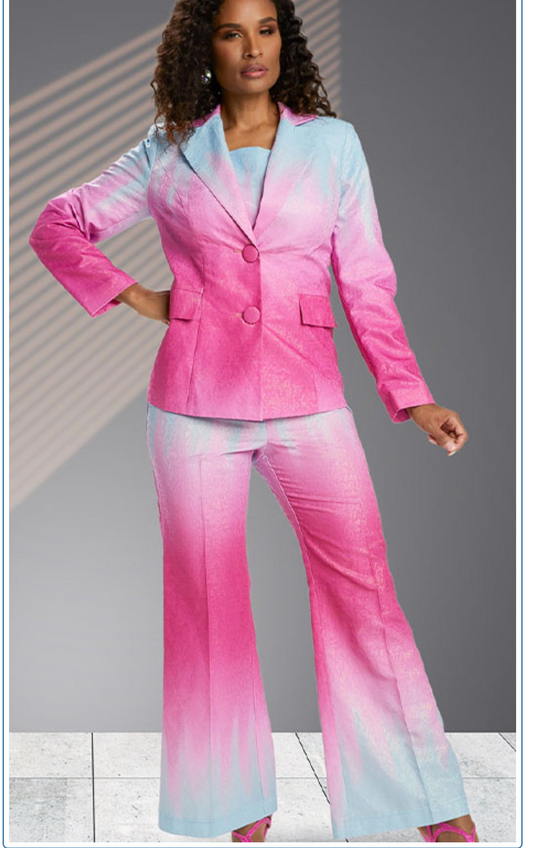 Donna Vinci Church Suit 5801 Fuschia/Mint