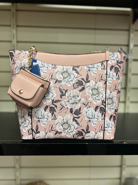 Pink Floral Design Handbag